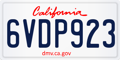 CA license plate 6VDP923