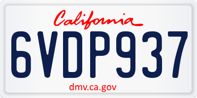 CA license plate 6VDP937