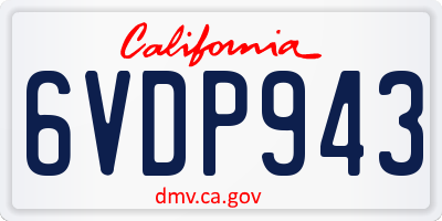 CA license plate 6VDP943