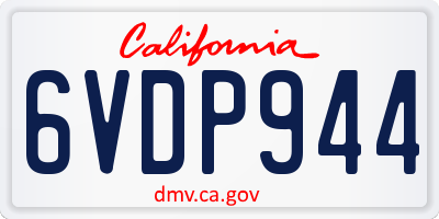 CA license plate 6VDP944
