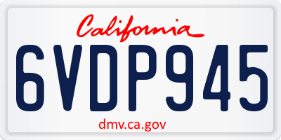 CA license plate 6VDP945