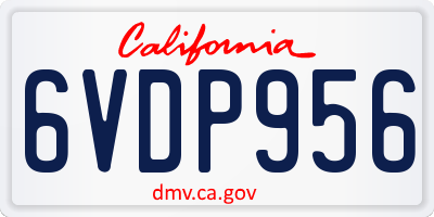 CA license plate 6VDP956