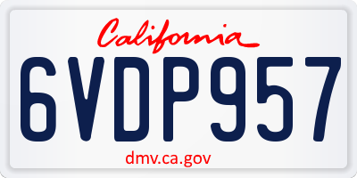 CA license plate 6VDP957
