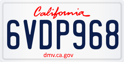 CA license plate 6VDP968