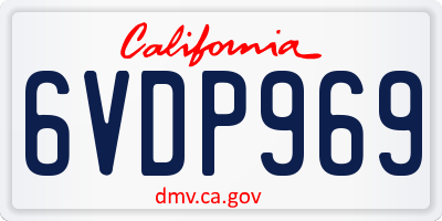 CA license plate 6VDP969