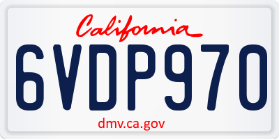 CA license plate 6VDP970