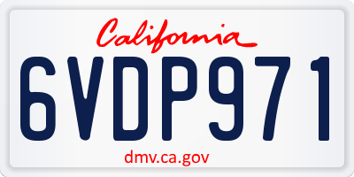 CA license plate 6VDP971