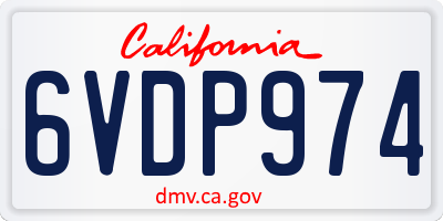 CA license plate 6VDP974