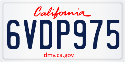 CA license plate 6VDP975