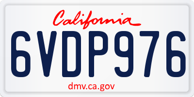CA license plate 6VDP976