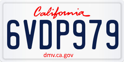 CA license plate 6VDP979