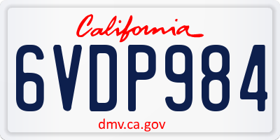 CA license plate 6VDP984