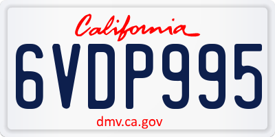 CA license plate 6VDP995