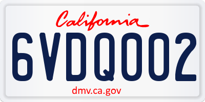 CA license plate 6VDQ002