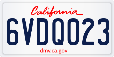 CA license plate 6VDQ023