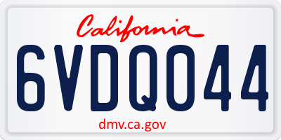 CA license plate 6VDQ044