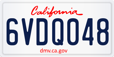 CA license plate 6VDQ048