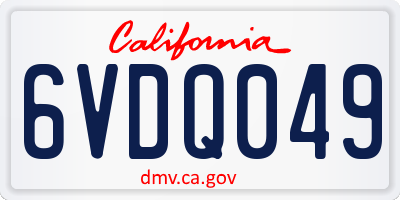 CA license plate 6VDQ049