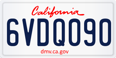 CA license plate 6VDQ090