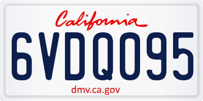 CA license plate 6VDQ095