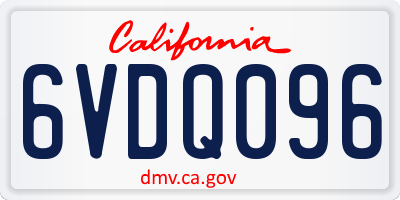 CA license plate 6VDQ096
