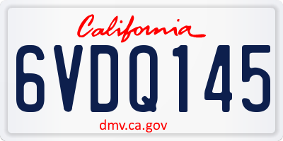 CA license plate 6VDQ145