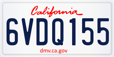 CA license plate 6VDQ155