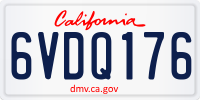 CA license plate 6VDQ176