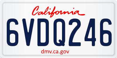 CA license plate 6VDQ246