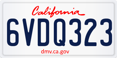 CA license plate 6VDQ323