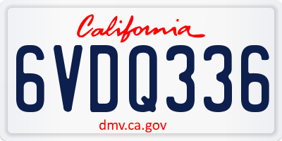CA license plate 6VDQ336