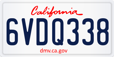 CA license plate 6VDQ338