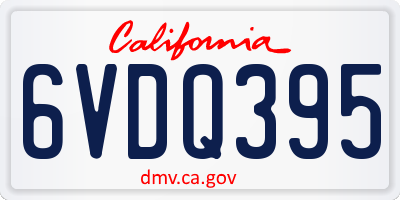 CA license plate 6VDQ395
