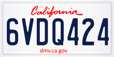CA license plate 6VDQ424