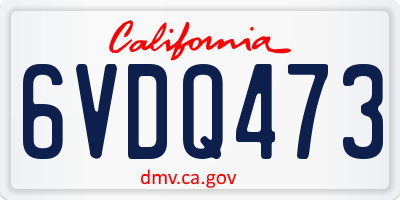 CA license plate 6VDQ473
