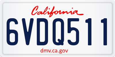 CA license plate 6VDQ511