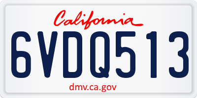 CA license plate 6VDQ513