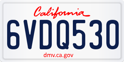 CA license plate 6VDQ530