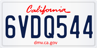 CA license plate 6VDQ544