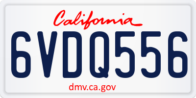 CA license plate 6VDQ556