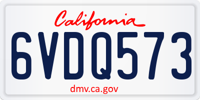 CA license plate 6VDQ573