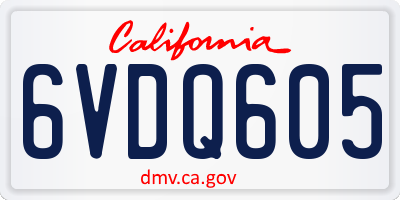 CA license plate 6VDQ605