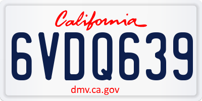 CA license plate 6VDQ639