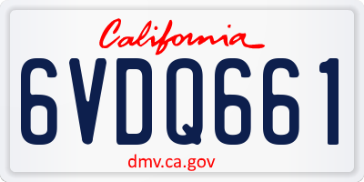 CA license plate 6VDQ661