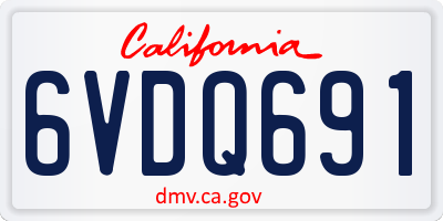 CA license plate 6VDQ691