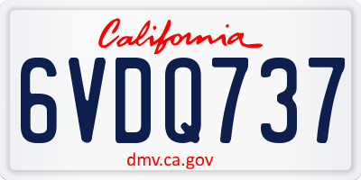 CA license plate 6VDQ737
