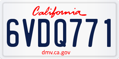 CA license plate 6VDQ771