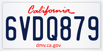 CA license plate 6VDQ879