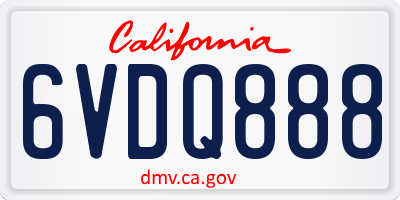 CA license plate 6VDQ888