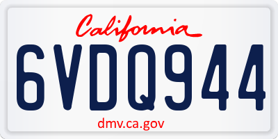 CA license plate 6VDQ944